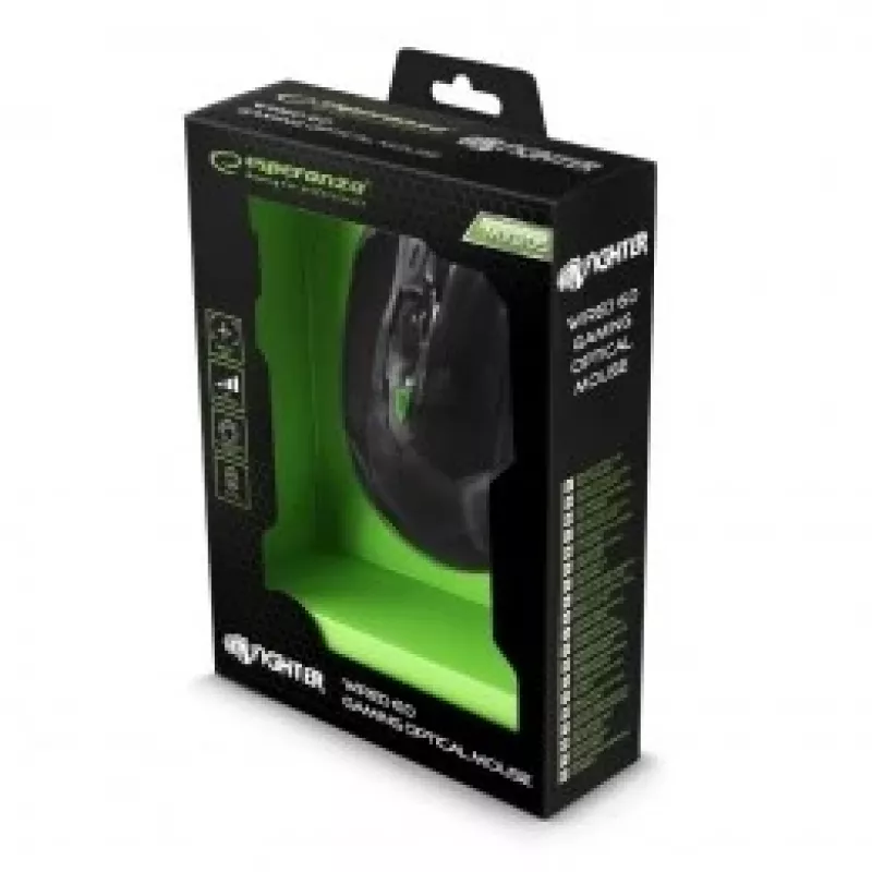 Esperanza MX205 Fighter pele Spēļu Labajai rokai USB Type-A optiskā 2400 DPI