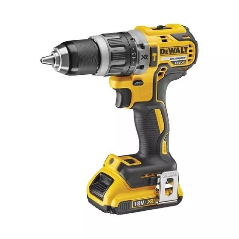 Bezvadu urbjmašīna DeWalt DCD796D2-QW 18V Li-Ion, 2x2Ah, bezatslēgas 13 mm patrona, triecienrežīms, 1,6 kg