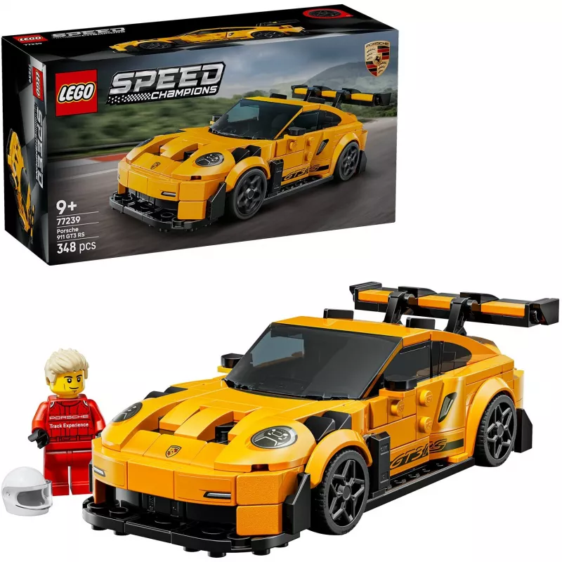 Konstruktors LEGO Porsche 911 GT3 RS Speed Champions 77239 — mērogā 1:18, 348 detaļas, 9+ gadi