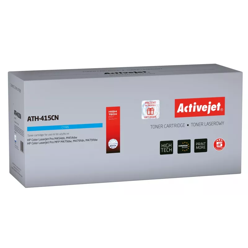 Activejet ATH-415CN toneris (aizstāj HP 415A W2031A; Supreme; 2100 lappuses; zils) ar mikroshēmu