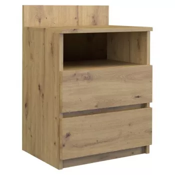 Naktsgaldiņš top e shop M1 ARTISAN, ozola apdare, 2 atvilktnes, 400×320×590 mm