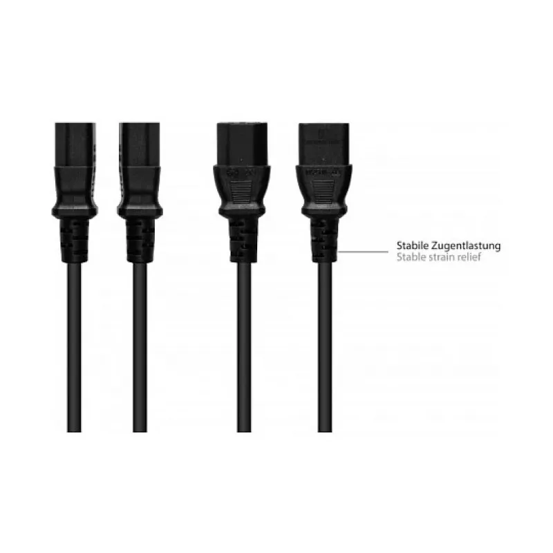 Good Connections iezemēts kontaktdakša uz C13 melns 3m