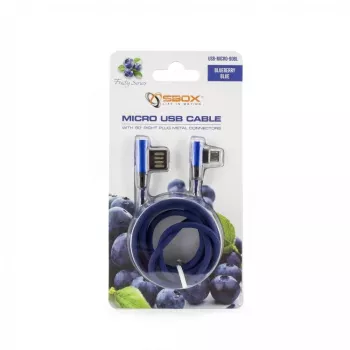 Sbox USB->Micro USB 90 M/M 1.5m USB-MICRO-90BL melleņu zils