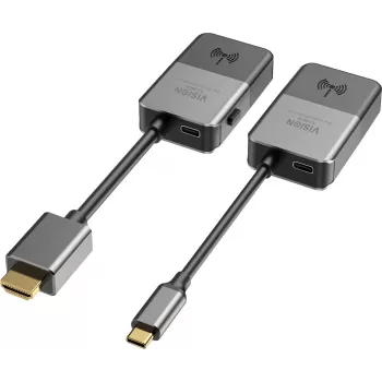 Bezvadu audio/video paplašinātājs VISION TC-USBCW HDMI, izmantojot Wi‑Fi 5, ar USB‑C atbalstu