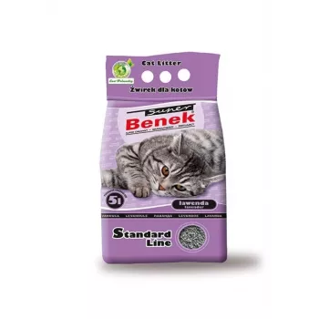 Kepojošs kaķu pakaišu pildījums Super Benek Certech Super Benek Standard Lavender, 5 L, bentonīta granulas, ātri absorbējošs