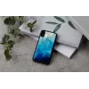 Viedtālruņa maciņš iKins iPhone XR — zilā ezera ārpuse, melna iekšpuse