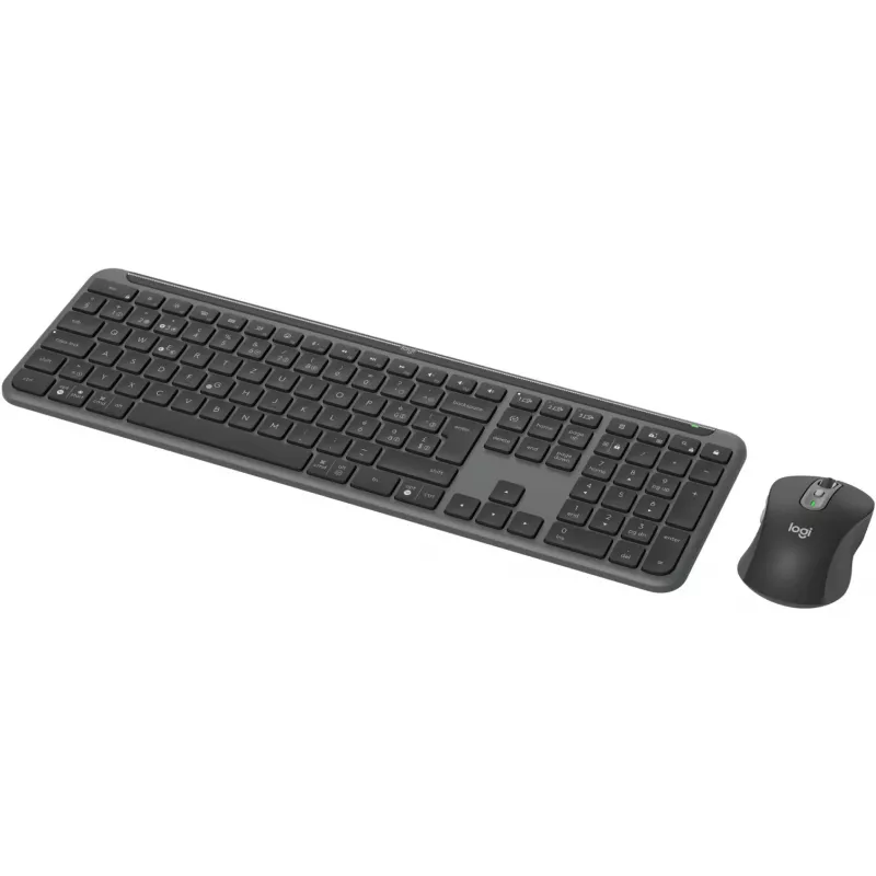 Logitech Signature Slim Combo MK950 biznesam - tastatūras un peles komplekts - 100% - pilna izmēra - bezvadu - Bluetooth 5.1 LE - QWERTZ - Šveice - grafīts (920-012503)
