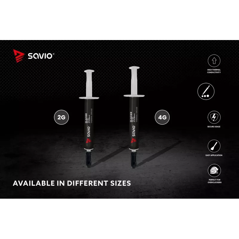Termopasta SAVIO TG-03 13.5 W/m·K, 2 g — termiskā saskarnes savienojums