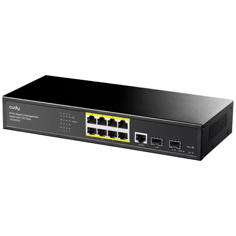 Pārvaldāms komutators Cudy GS2008PS2 L2 Gigabit Ethernet 8 Porti PoE