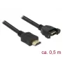 HDMI kabelis DeLOCK 85463 0.5 m A tipa vīrs- sieviete melns