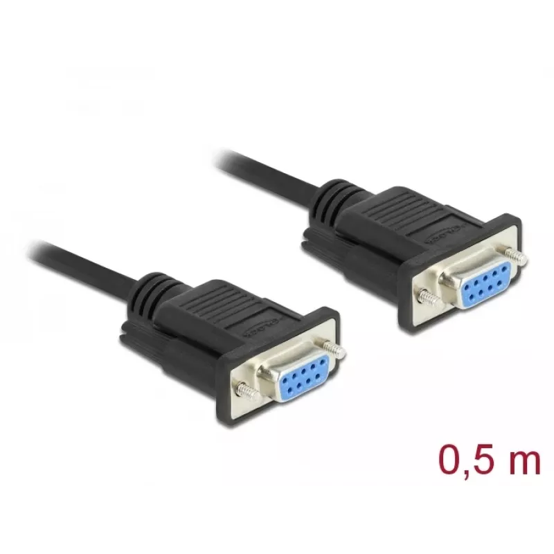 Seriālais kabelis DeLOCK 86614 Melns 0,5m RS-232