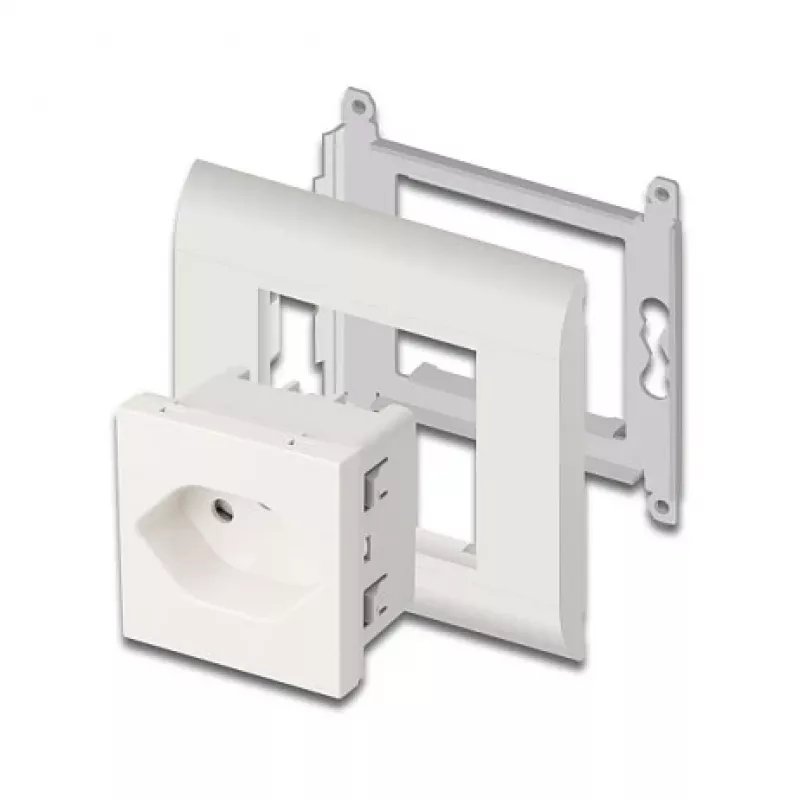 Iezemēta elektrības kontaktligzda DELOCK Easy 45 T13 Šveice 45×45 mm, 250 V / 10 A, balta