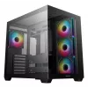 PC korpuss DeepCool CG530 4F Midi Tower Melns — rūdīts stikls, ATX/ITX/Micro ATX, 3x120mm ventilatori, USB-C