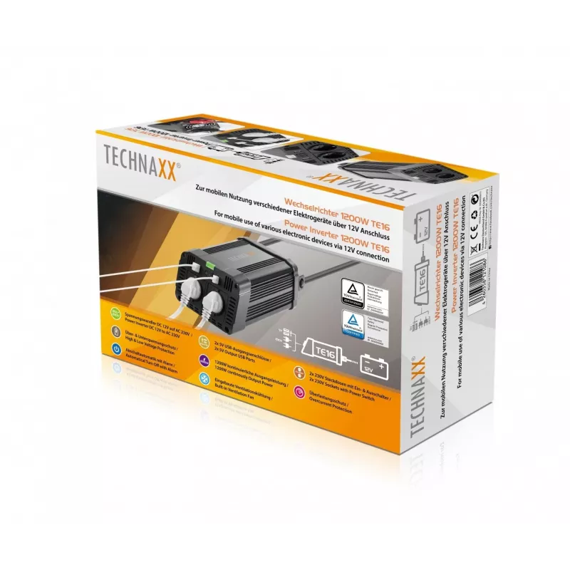 Technaxx TE16 Strāvas pārveidotājs 1200W