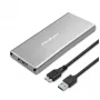 Alumīnija korpuss QOLTEC 51833 M.2 SSD, SATA uz USB 3.0, atbalsta līdz 2TB
