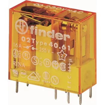 Finder spraudņa/PCB relejs 1 pārslēgšanas kontakts 16 A spolei 230 V maiņstrāva (406182301000)