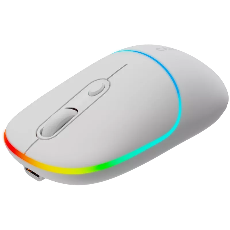 Canyon MW-22 CNS-CMSW22SW pele – 2-in-1 Bluetooth/2,4 GHz – optiska – 800/1200/1600 DPI – 4 pogas – RGB apgaismojums – uzlādējama – sniegbalta