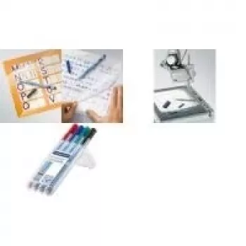 Marķieri Staedtler Lumocolor koriģējami M 4 gab. Melns Zils Zaļš Sarkans