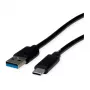 ROLINE RM USB 3.2 Gen 1 kabelis, A-C, ST/ST, melns, 0,5 m