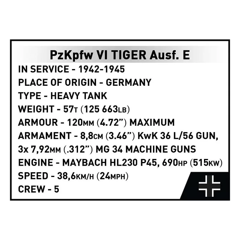 Cobi PzKpfw VI Tiger Ausf. E - Executive Edition būvkomplekts, 8000 detaļu, plastmasa, no 12 gadu vecuma