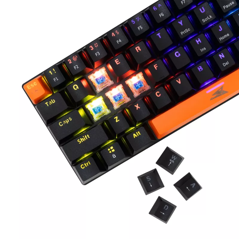 Mehāniskā tastatūra Baracuda Dolphin Melns US izkārtojums ar zilajiem slēdžiem