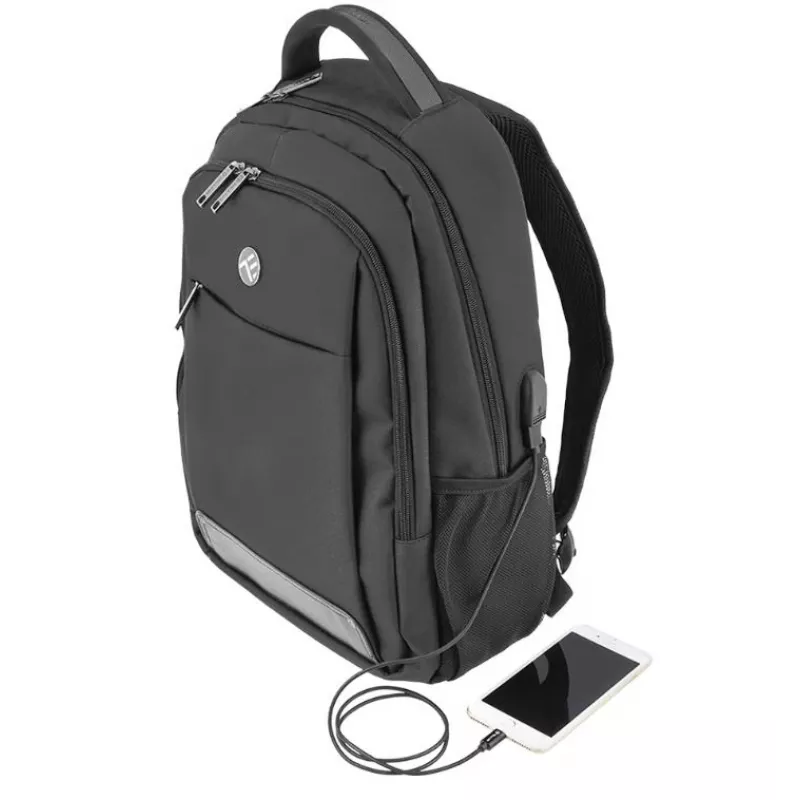 Piezīmjdatora mugursoma Tellur Companion 15.6 collas ar USB pieslēgvietu, melna