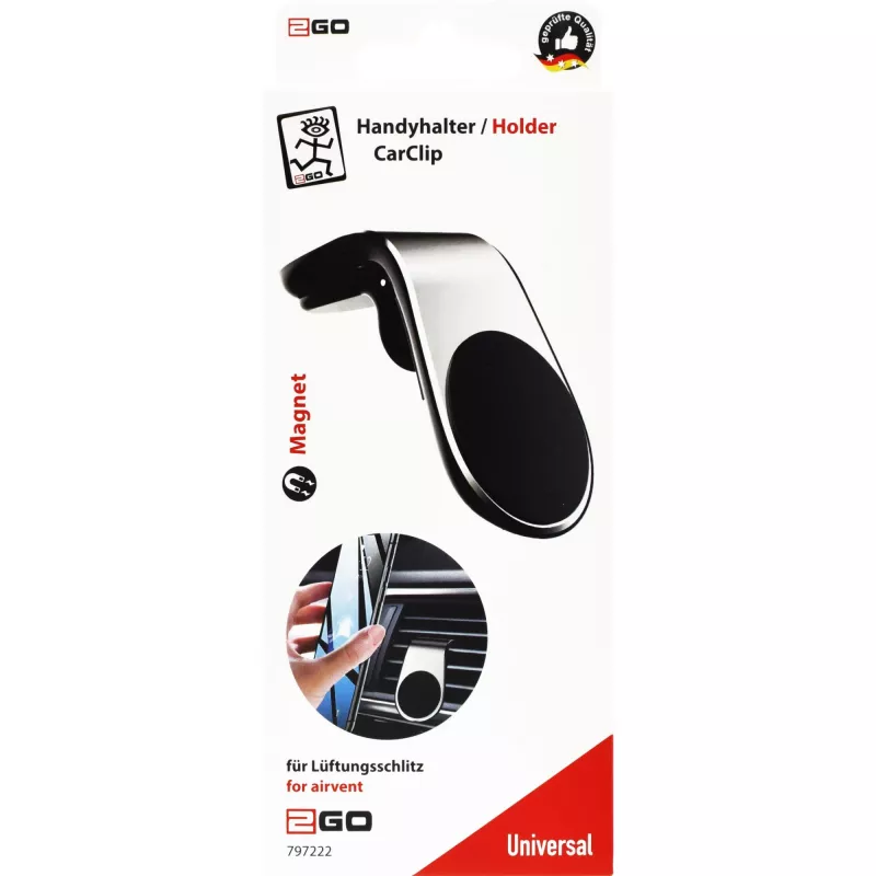 Pasīvs turētājs 2GO CarClip Mobilais tālrunis/viedtālrunis Melns Sudrabs