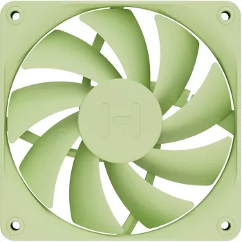 Datora dzesēšanas ventilators HYTE FA12-MM-4 120 mm, 1500 RPM, 72 m³/h, 1,6 mmH₂O, šķidruma dinamiskā gultņa, zaļš, 4 gab. iepakojumā