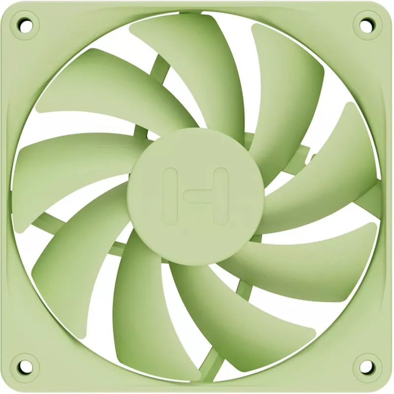Datora dzesēšanas ventilators HYTE FA12-MM-4 120 mm, 1500 RPM, 72 m³/h, 1,6 mmH₂O, šķidruma dinamiskā gultņa, zaļš, 4 gab. iepakojumā