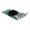 DeLOCK PCI Express x4 karte ar 4 ārējiem USB 3.0 četru kanālu portiem - zema profila formas faktors