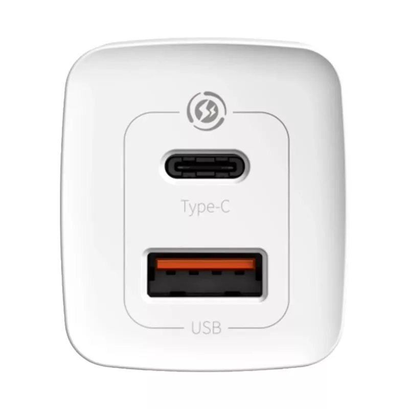 Lādētājs Baseus CCGAN2L-B02 Iekštelpu maiņstrāvas ātrā uzlāde 20V 1xUSB 1xType-C Balts