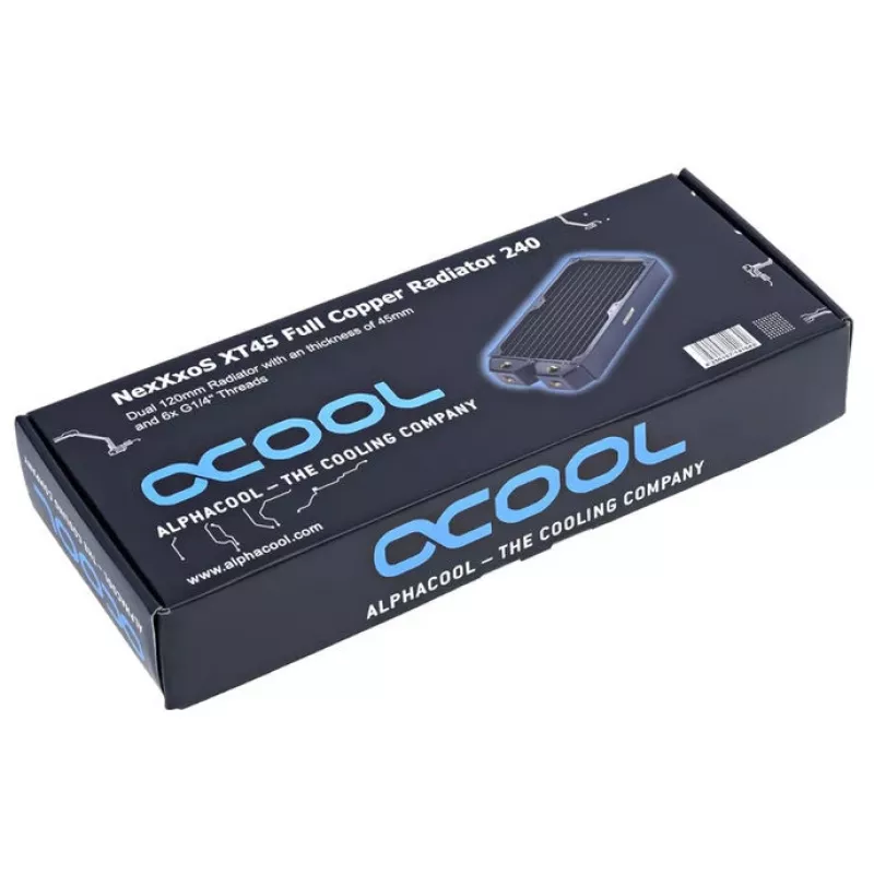 Alphacool NexXxoS XT45 Pilna Vara Radiators – 240mm, melns