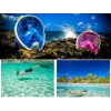 Pilnās sejas snorkelēšanas maska Free Breath M2068G S/M — Rozā, pretaizvīšanas, panorāmas skats