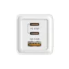 SAVIO LA-07 GaN 65W tīkla lādētājs, USB, QC4.0+, PD 3.0, Balts