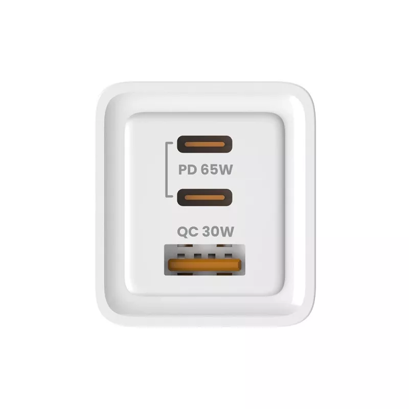 SAVIO LA-07 GaN 65W tīkla lādētājs, USB, QC4.0+, PD 3.0, Balts