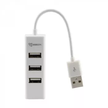 Sbox H-204W USB 4 portu HUB Kokosriekstu balts