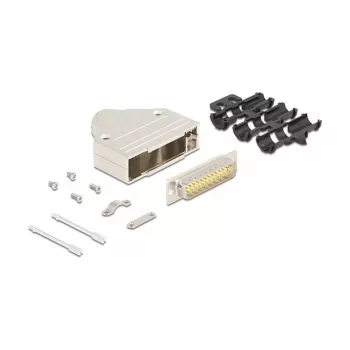DeLOCK 67134 vadu savienotājs D-Sub 25 kontaktu Sudrabots Vīrišķais