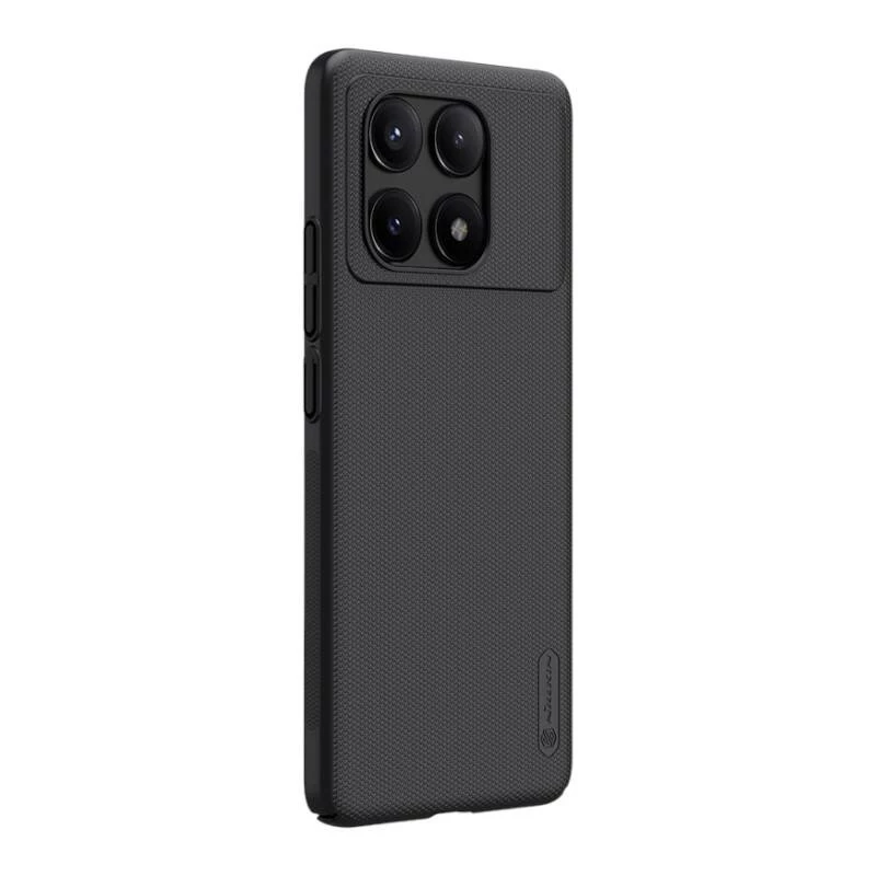 Aizsargājošs tālruņa maciņš Nillkin Super Frosted Shield Pro Xiaomi Redmi K70E / Poco X6 Pro 5G — melns, ciets matēts neslīdošs
