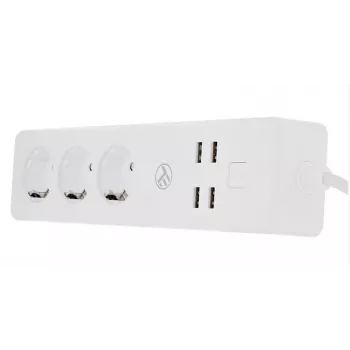 Strāvas sadalītājs Tellur — WiFi viedais strāvas sadalītājs ar 3 maiņstrāvas rozetēm un 4 USB pieslēgvietām (4 A)