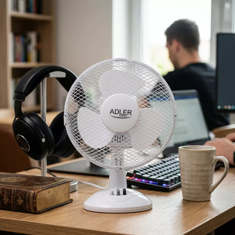 Adler | AD 7302 | Galda ventilators | Balts | Diametrs 23 cm | Ātrumu skaits 2 | Svārstīšanās | 60 W | Nē