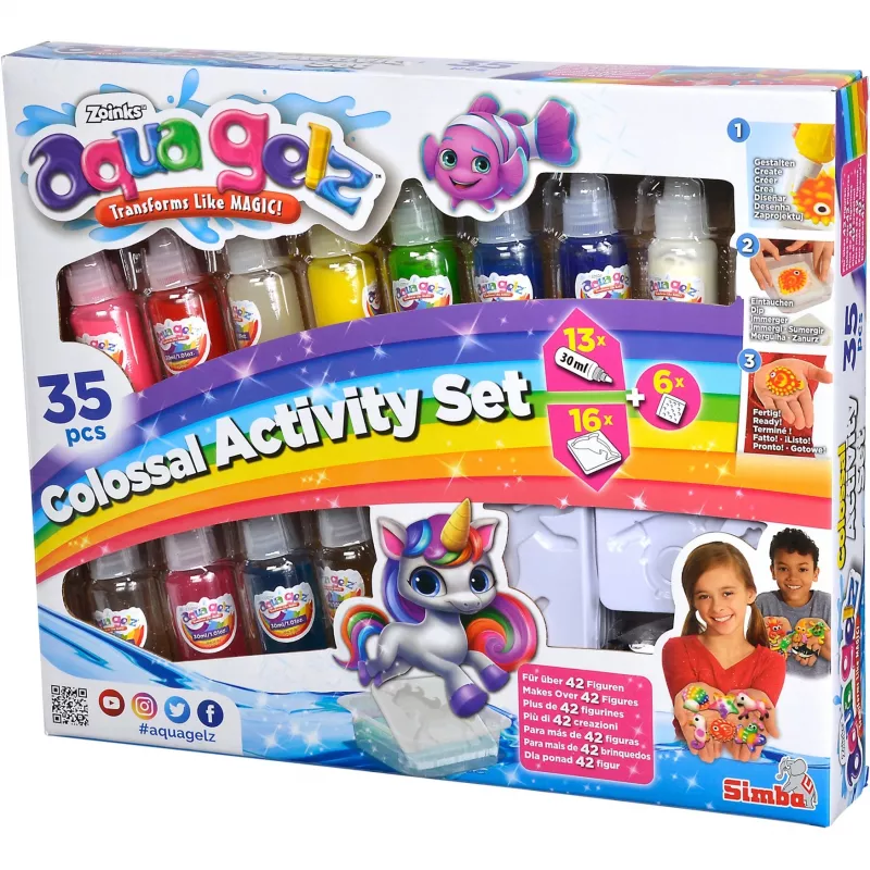 Ūdens bāzes želeja radošai spēlei SIMBA Crafts Simba Aqua Gelz Colossal Set 106322566