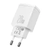 Sienas lādētājs Baseus Compact 1x USB-A + 1x USB-C 3A, kompakts ceļojuma adapteris