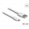 USB uzlādes kabelis DeLOCK 87866 iPhone, iPad, iPod ierīcēm 30 cm