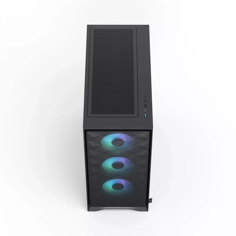 Fractal Design Pop 2 Air Melns Solid mid-tower datora korpuss — ATX atbalsts, 3x 120 mm priekšējie ventilatori, 2,5/3,5 collu diskdziņu nodalījumi, 215×481×462 mm