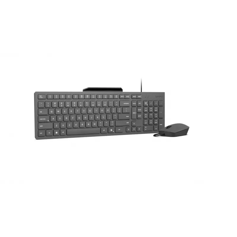 Vadu tastatūras un peles komplekts Lenovo 310 (US English) — pilnizmēra tastatūra, 1,8 m kabelis, 2000 DPI optiskā piemērota abām rokām pele