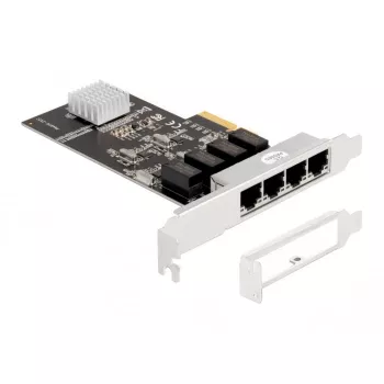 DeLOCK PCI Express x4 karte 4 x RJ45 Gigabit LAN RTL8111 - PCIe - RJ-45 - PCIe 2.0 - Sudrabs - PC - Windows 10 - Windows 11 - Windows 8.1 (88618)