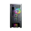 Montech X5M (B) Micro Tower PC korpuss — Micro‑ATX/Mini‑ITX, 3x120mm priekšā, 1x120mm aizmugurē, atbalsta ATX barošanas bloku, 2x3.5 collu + 4x2.5 collu, Melns
