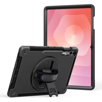 Aizsargājošs izturīgs statīva un rokas siksnas futrālis jt berlin Samsung Galaxy Tab S11 Ultra — melns