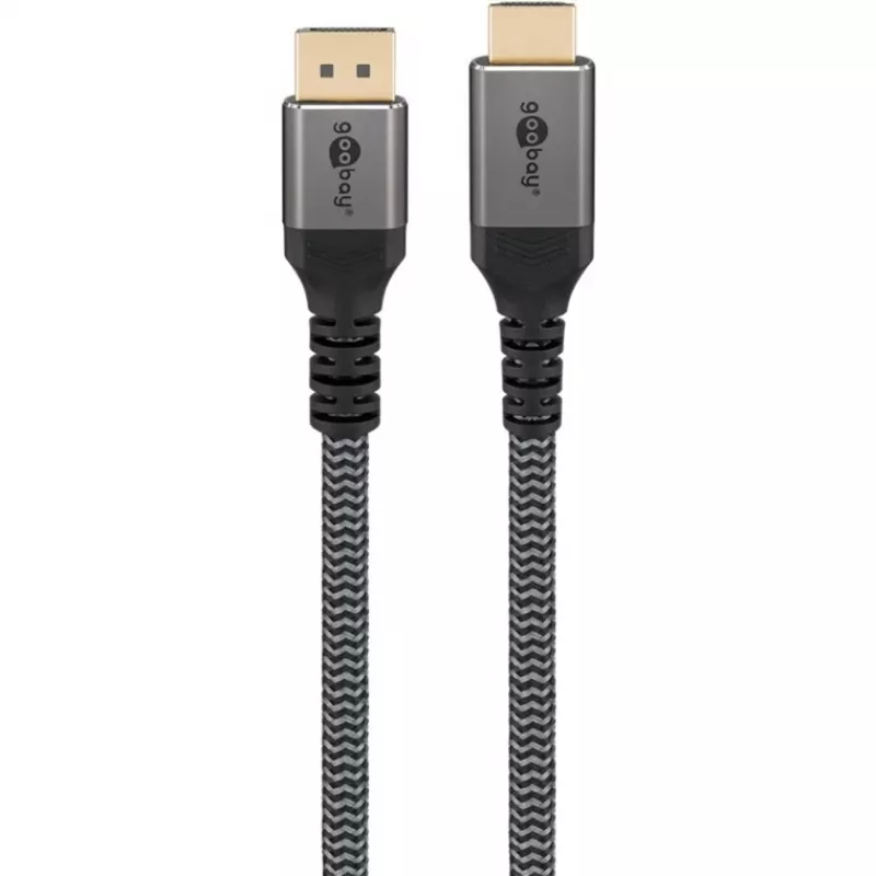 Goobay 65268 Video kabeļa adapteris 1 m DisplayPort HDMI Pelēks (65268)