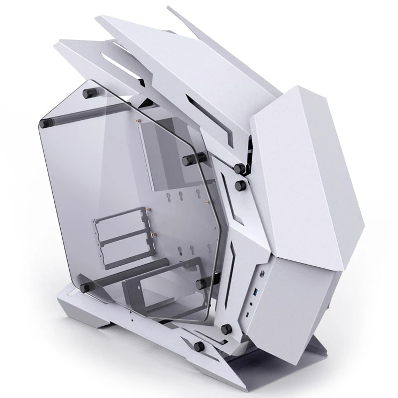 Mini Micro-ATX tornis Jonsbo MOD3 rūdīta stikla balts datora korpuss, Mini-ITX/Micro-ATX atbalsts